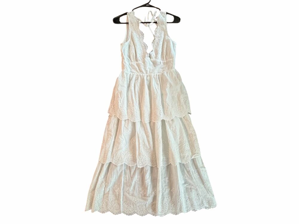 Lulus White Eyelet Lace Dress | Size Small | Style FD1636N |
